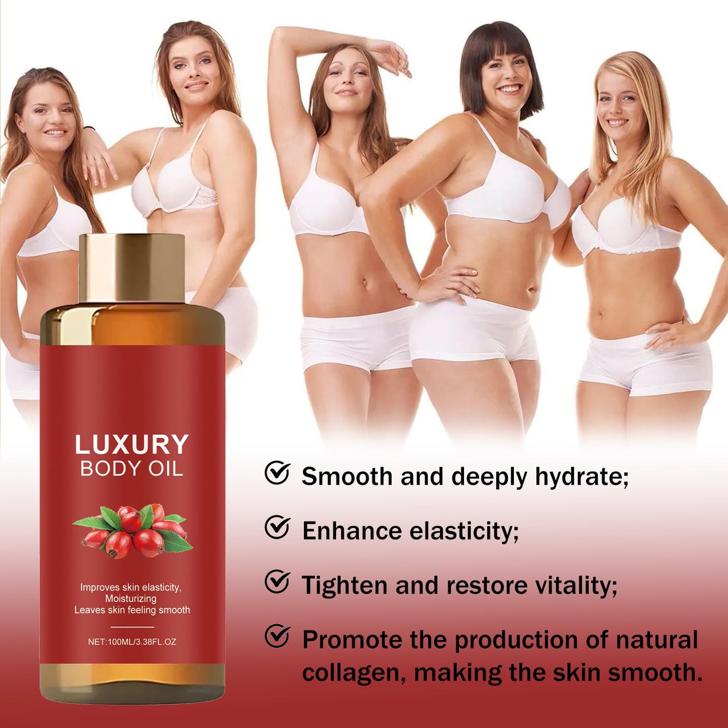 ISBEAUSOLS Magic Body Soothing Oil - Magic Luxury Body Oil - Firming & Tightening Body Oil for Dry Skin - Body Lotion for Women with Coconut, Honey & Rosehip - Radiant Skin, Effectively Improves Fine Lines