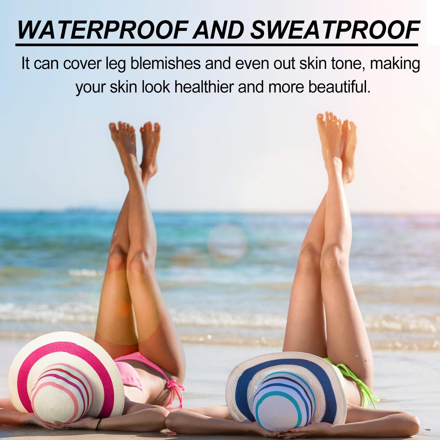 AmiCera Leg Makeup, Instant False Tan Cream, Tinted Moisturiser Body Concealer, Tattoo Cover Up Makeup, Self Tanning Lotion, Body Coverage Perfector for Vein Scar, Natural Tan Glow, Bronze 100g