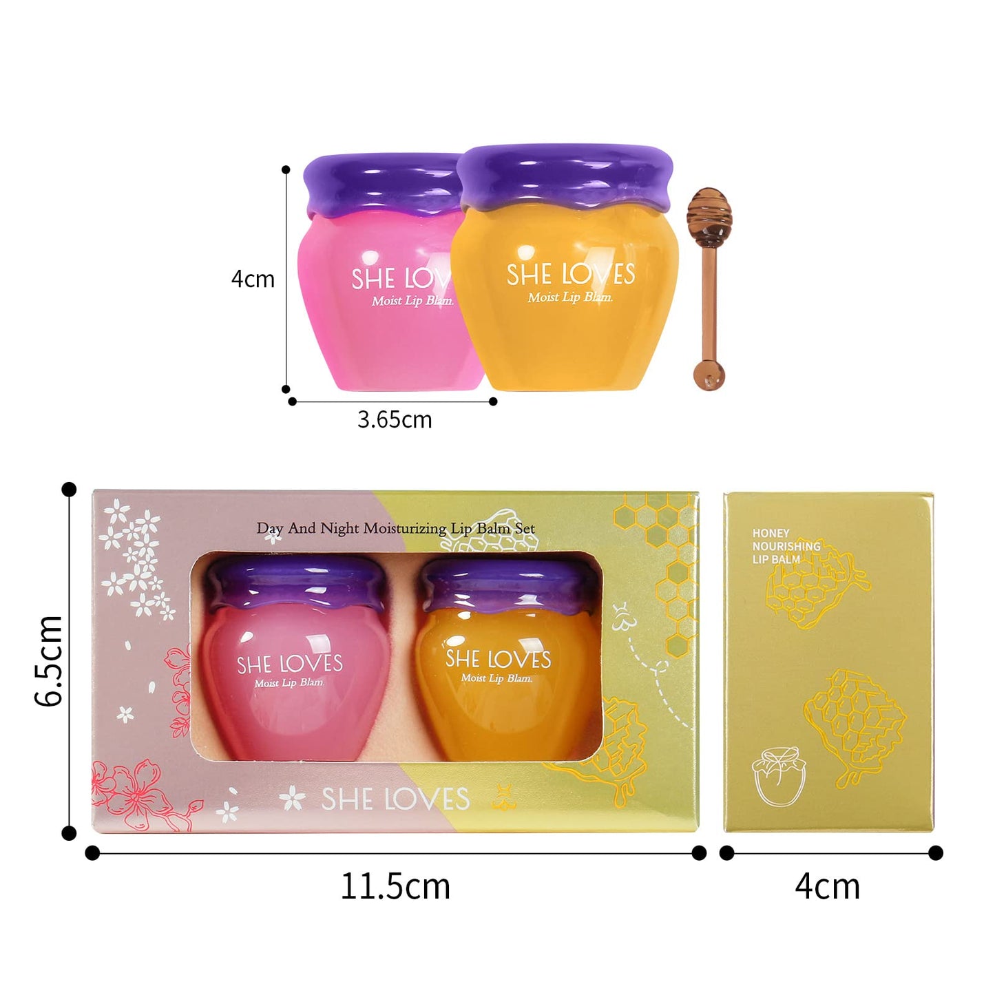 Skynest Lip Sleeping Mask, Natural Lip Plumper and Lip Care Serum Honey & Sakura Moisturizing Lip Mask Hydrating & Reduce Fine Lines Lip Enhancer for Fuller, Lip Plumper Gloss, Day & Night Use