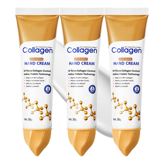 MINSHZEE Collagen Hand Cream, Cracked Skin Repair Products, Softening & Nourishing Anti-Dryness, Rejuvenating & Moisturising Collagen Anti-Wrinkle Hand Cream, 3 Pcs