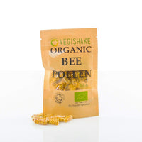 Organic Bee Pollen HPMC Capsules 1000mg B-Complex Vitamins B1 B2 B9 C E and Copper Vegan Halal Kosher (60 Capsules)