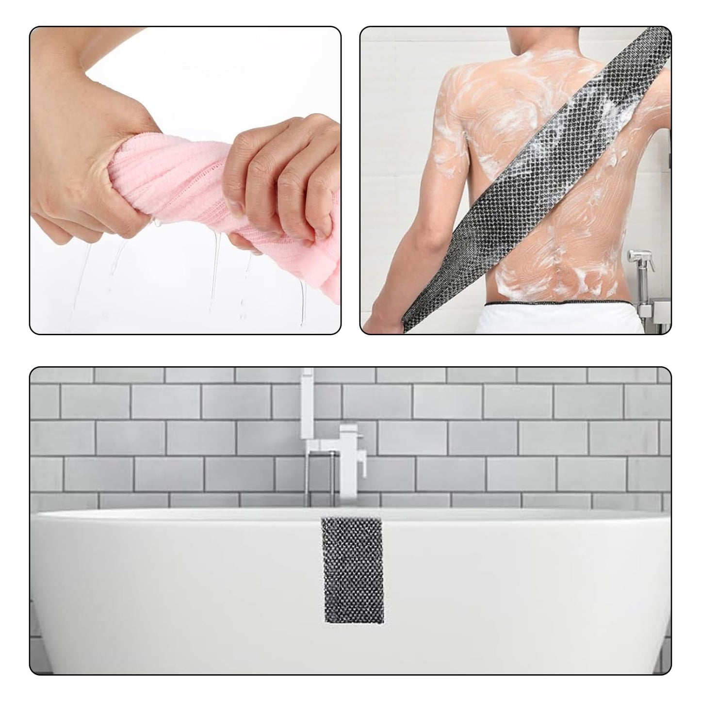Belligern Exfoliating Towel 4 PCS Exfoliating Antibacterial Shower Towel Exfoliating Cloth Exfoliating Shower Towel Exfoliating Towels for Men and Women Bath Extra Long Exfoliating Face Towel