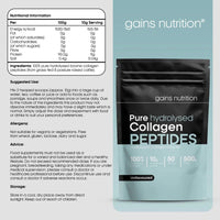 Gains Nutrition GN Collagen Peptides Powder | Hydrolyzed Bovine Collagen Powder - 500g Collagen Supplements | Unflavoured & Unsweetened Collagen Supplements for Women & Men with Essential Amino Acids | Allergen Free