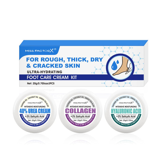 HERBINSOLS 40% Urea Cream - Foot Cream for Cracked Heels and Dry Skin - Foot Cream Kit, Urea, Collagen and Hyaluronic Acid, Plus 2% Salicylic Acid - Cracked Heel Repair Cream 60g (Pack of 3)