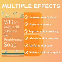 Kojic Acid & Papaya Skin Brightening Soap - Soap Bar for Face & Body Smooth - Acne Scars, Uneven Skin Tone - Dark Spot Correcting Soap - Solid Soap Bars for Hyperpigmentation (2 PCS)