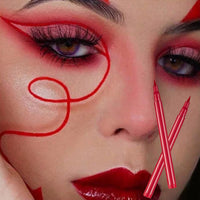 YUYUE-YY Eyeliner Pencil Coloured Eyeline Pen, Liquid Eyeliner Pen Matte Quick Dry Long Lasting Waterproof Eyeliner Pen Smudge-Proof Highly Pigmented Colourful Eye Liner for Eye-Makeup (01#)