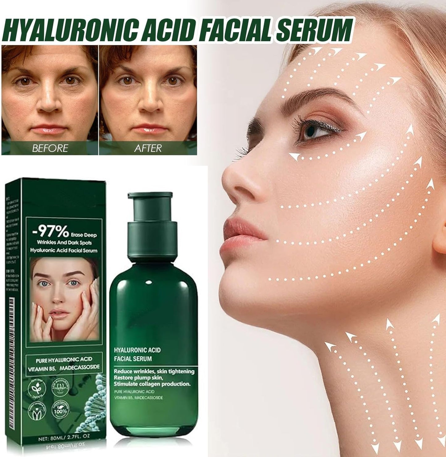 2PCS Fubsta Skin Firming Rejuvenating Serum, Skin Firming Serum for Face and Neck, Skin Firming Serum for All Skin Types