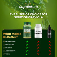 SuppleHub Soursop Gummies 2000mg – with Vitamin C & Zinc – Immune Support, Antioxidant – Gluten-Free, Vegan, Apple Flavour – 60 Gummies