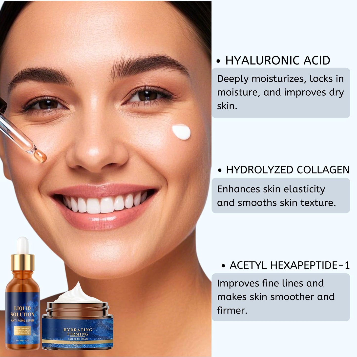IZBEAUVO Olavitas Liquid Solution Anti-Aging Serum & Hydrating Firming Anti-Wrinkle Cream - Eye Cream