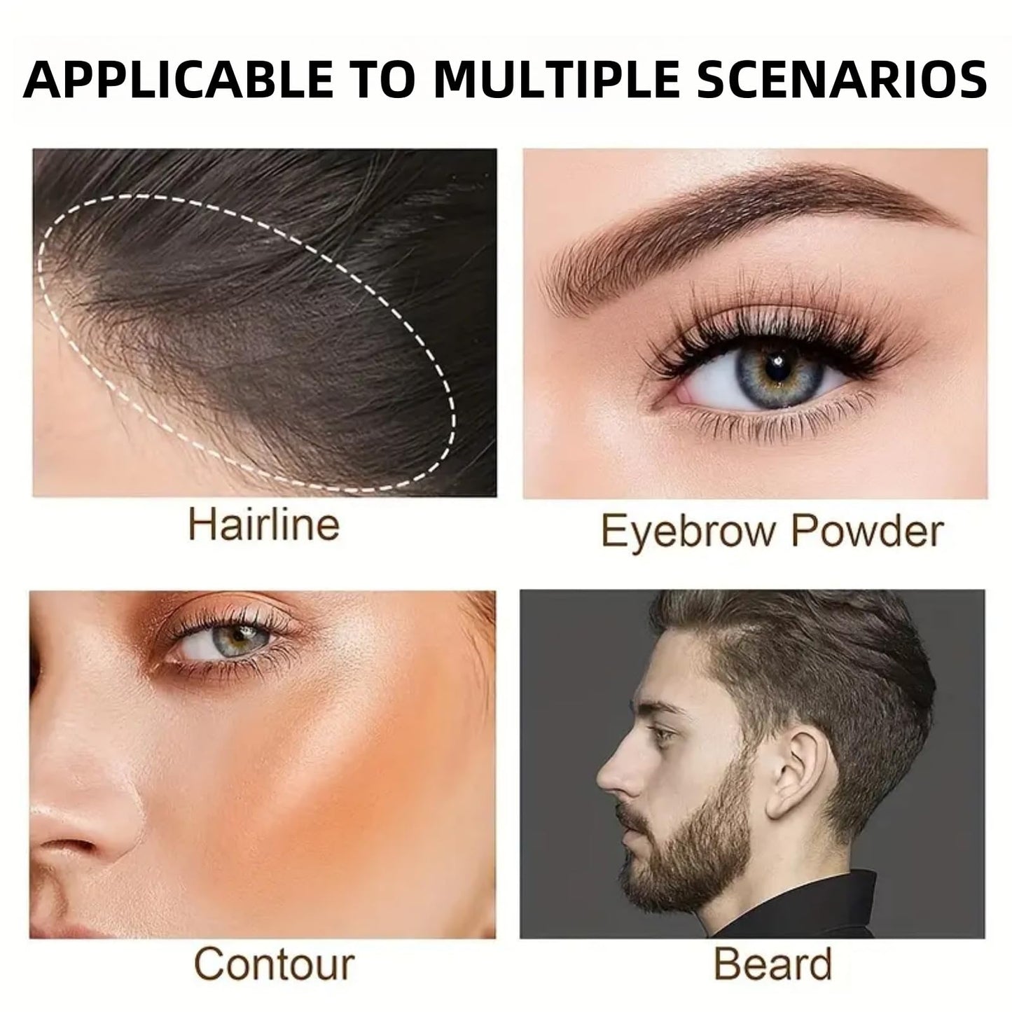 Ruojiar Double Ended Hair Color Stick,Root Cover Up Stick,Hairline Powder Sti/ck,Hair Shadow Powder,Instant Hair Loss Concealer for Thinning Ha/ir,Portable Design for Hairline & Beard,Water Resistant(Black)