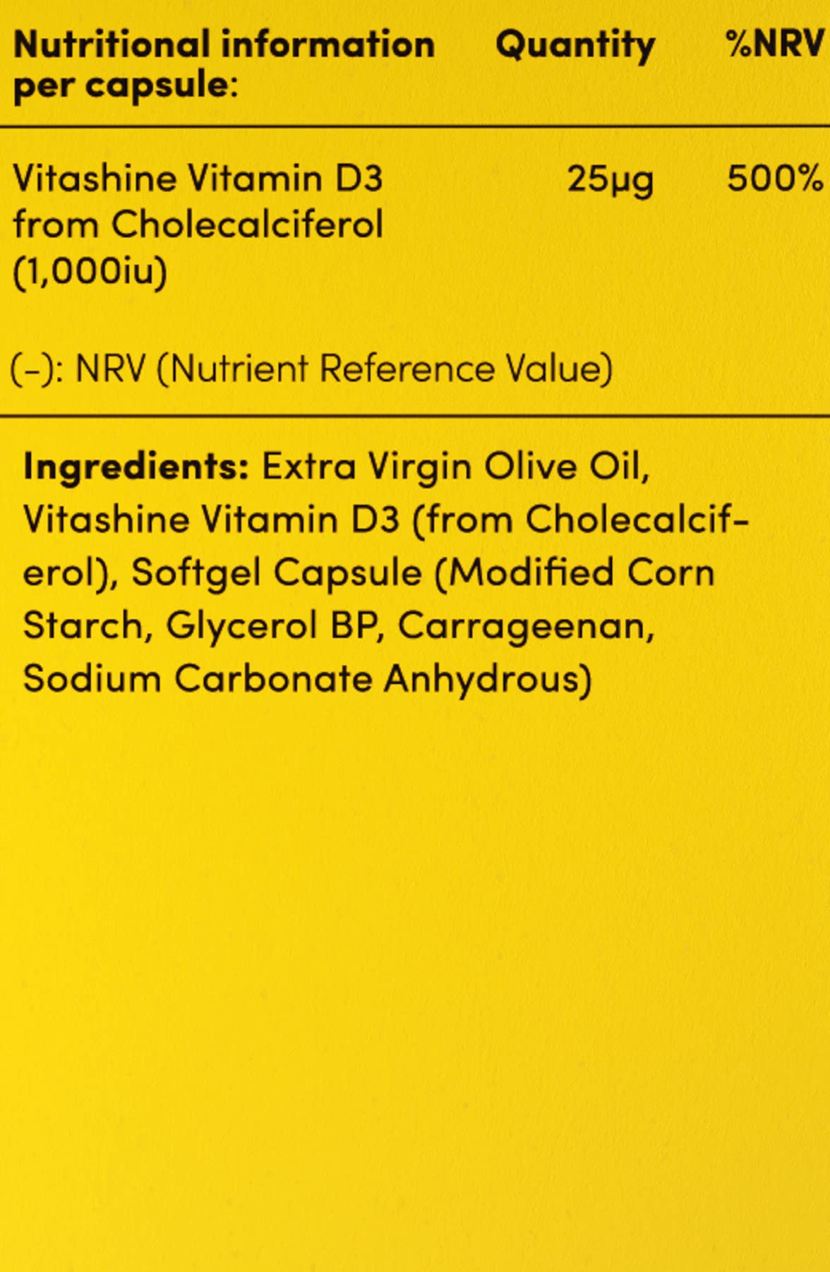 Vitl Vitamin D3 Supplement - 60 Vegan Softgel Capsules - Support for The Immune System, Bones & Joints, Teeth, Muscles and Heart - 2 Month Supply