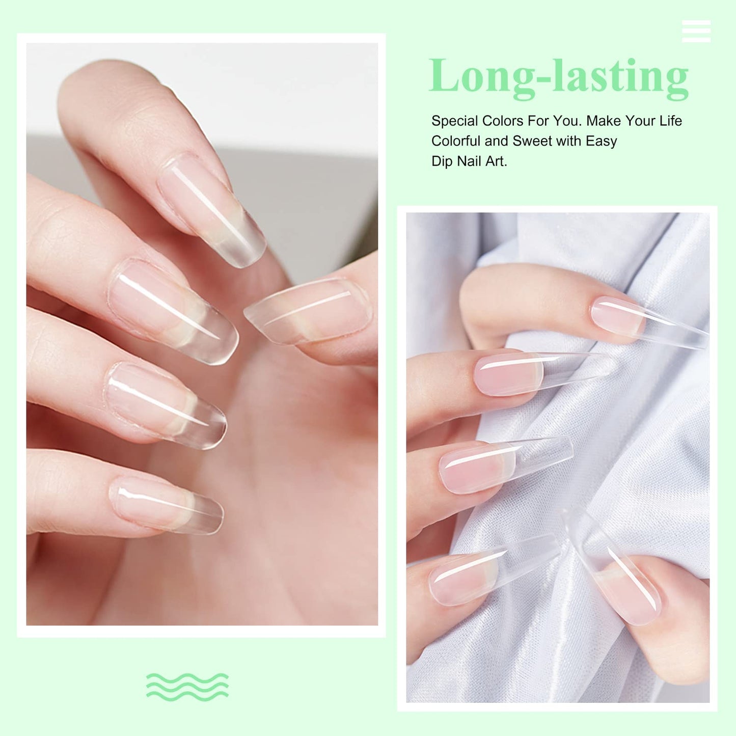 Honey Joy 28g/Box Fine Dipping Powder French Manicure Foundation Colors Pink and White Dip Powder Nails,No UV Led Cure,1oz per box,Clear…