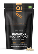 Organic Liquorice Root Extract 500mg – Standardised 5.5% Glycyrrhizic Acid Supplement – 90 Vegan Capsules (3 Months Supply) – Resealable and Recyclable Pouch by Alpha01