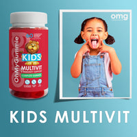 OMG! Kids Multivitamins + Immune Support Complete Gummies - Scrumptious Strawberry Flavour by OhMyGummie 12 Vitamins & Minerals (A, C, D, E, B5, B6, B9, B12, Zinc) 2 Month Supply, 1
