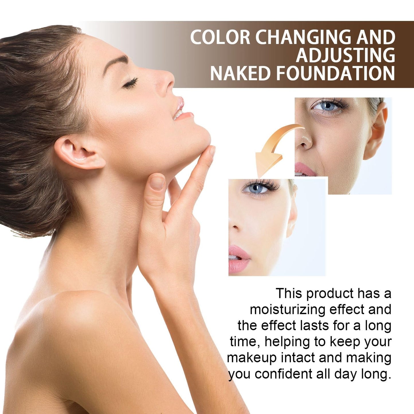 HIVETZ Flawless Colour Changing Foundation Makeup,SPF 15 Warm Skin Tone Foundation,Liquid Foundation Makeup,Waterproof Foundation for Mature Skin,Long Lasting Face Moisturizing Liquid Cover Concealer
