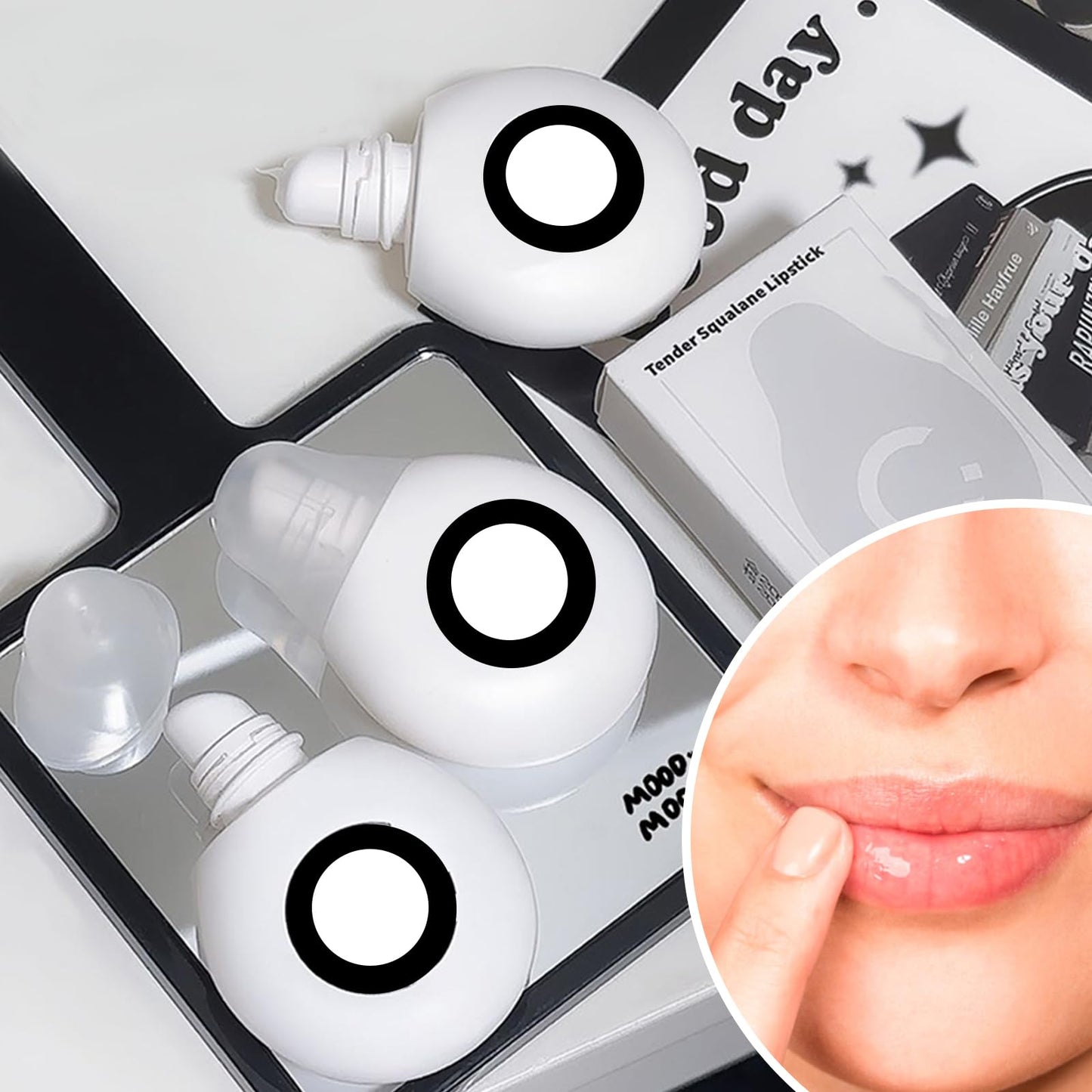 MADGININE Squalane + Amino Acids Lip Balm 4 PCS,New Squalane Amino Acids Lip Balm All-Day Moisture for Dry Lips,Squalane Amino Acids Lip Balm Multi-use for Cuticles & Elbows,Squalane Lip Balm