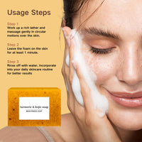 CTUBLIAUNX Kojic Acid Soap, Turmeric Soap Bar for Acne, Dark Spots, Hyperpigmentation, Smooth Skin, Deeply Moisturising with Natural Ingredients, Fit for Face, Body & All Skin Types