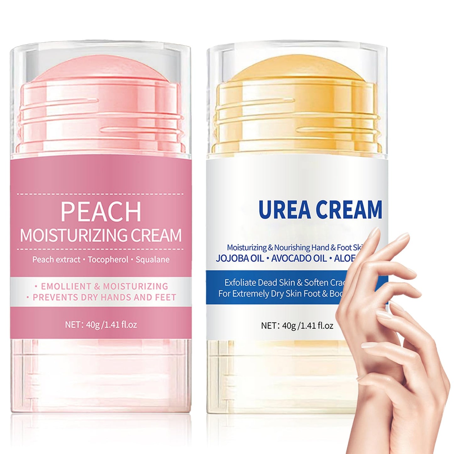 2-Pack-Urea Cream for Cracked Heels & Dry Skin – Intensive Foot Moisturiser & Hand Cream – Improve & Hydrate Rough Skin