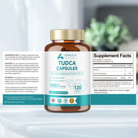 Aoruilia TUDCA Supplement, Tauroursodeoxycholic Acid Complex 1200mg Per Servings, Bile Salts for Liver & Gut Health Support, 120 Capsules