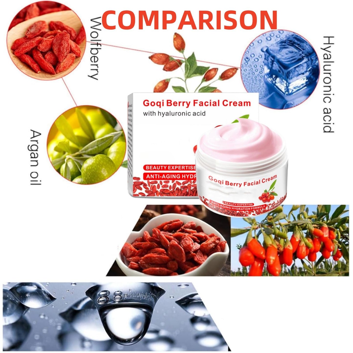 Yoowan Goji Be-Rry Facial Cream,Skin Tightening Cream For Face,Anti Wrinkle Face Cre-Am,Facial Firming Cre-Am,Revitalizing Fa-Ce Moisturizer For Aging,Remove Flaws,Lighten Up The Dullness,Repairing,Natural