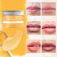 Turmeric Lip Scrub Exfoliator, Vitamin C Lip Scrub, Moisturizing Lip Care to Remove Dead Skin, Lip Lightening For Dark Lips, Lip Exfoliator Scrub, Sugar Scrub for Chapped & Cracked Lips for Lip Repair