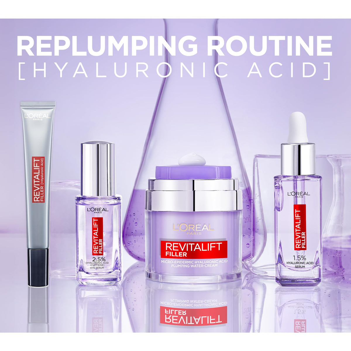 L'Oreal Paris L’Oréal Paris Revitalift Filler Replumping Anti-Ageing Eye Cream, Formulated for eye-area, Moisturiser Targets Deep Wrinkles & Replumps Under-Eye Area, Formulated with Hyaluronic Acid, 15ml