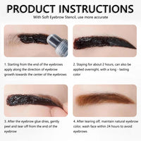 NatrLuxe Light Brown Tattoo Eyebrow Peel-Off Tint Kit With 10 Stencils & Stamp – Semi-Permanent, Waterproof, Lasts Up To 3 Days – Brow Makeup Gift For Women