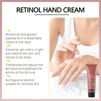 MINSHZEE Retinol Anti-Aging Hand Cream- Treatment for Women, Intense Hydration & Firming for very dry Hands, Visibly Reduces Wrinkles, Restores Elasticity, Care for Skin, Nails & Cuticles, 2pcs nt