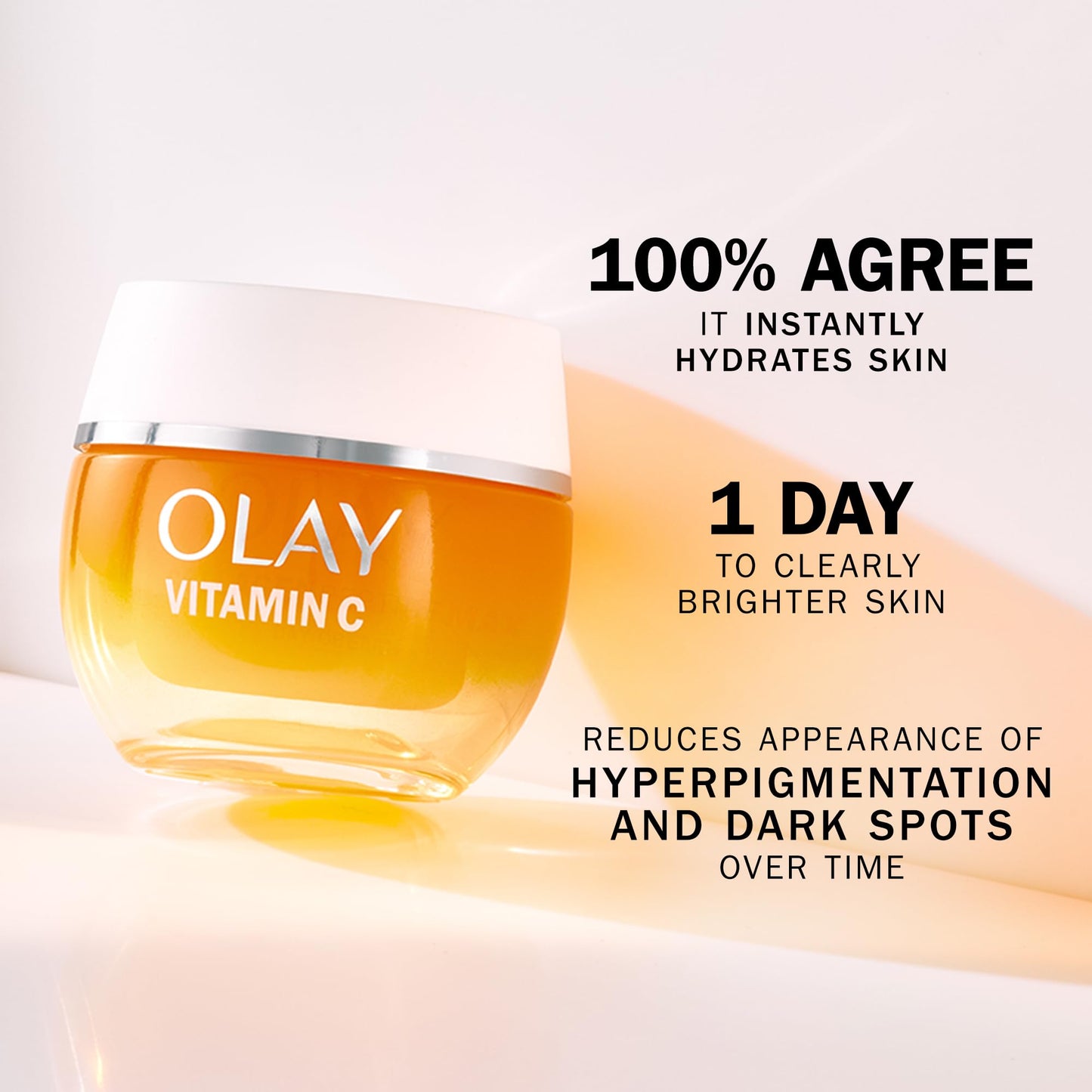 Olay Vitamin C Face Moisturiser Day Gel Cream with AHA, Skincare with Niacinamide 99% Purity and Vitamin E Brightening Skin Care: Anti-Dark Spot Action, Evens, Hydrates Non-Greasy, Non-Sticky 50ml