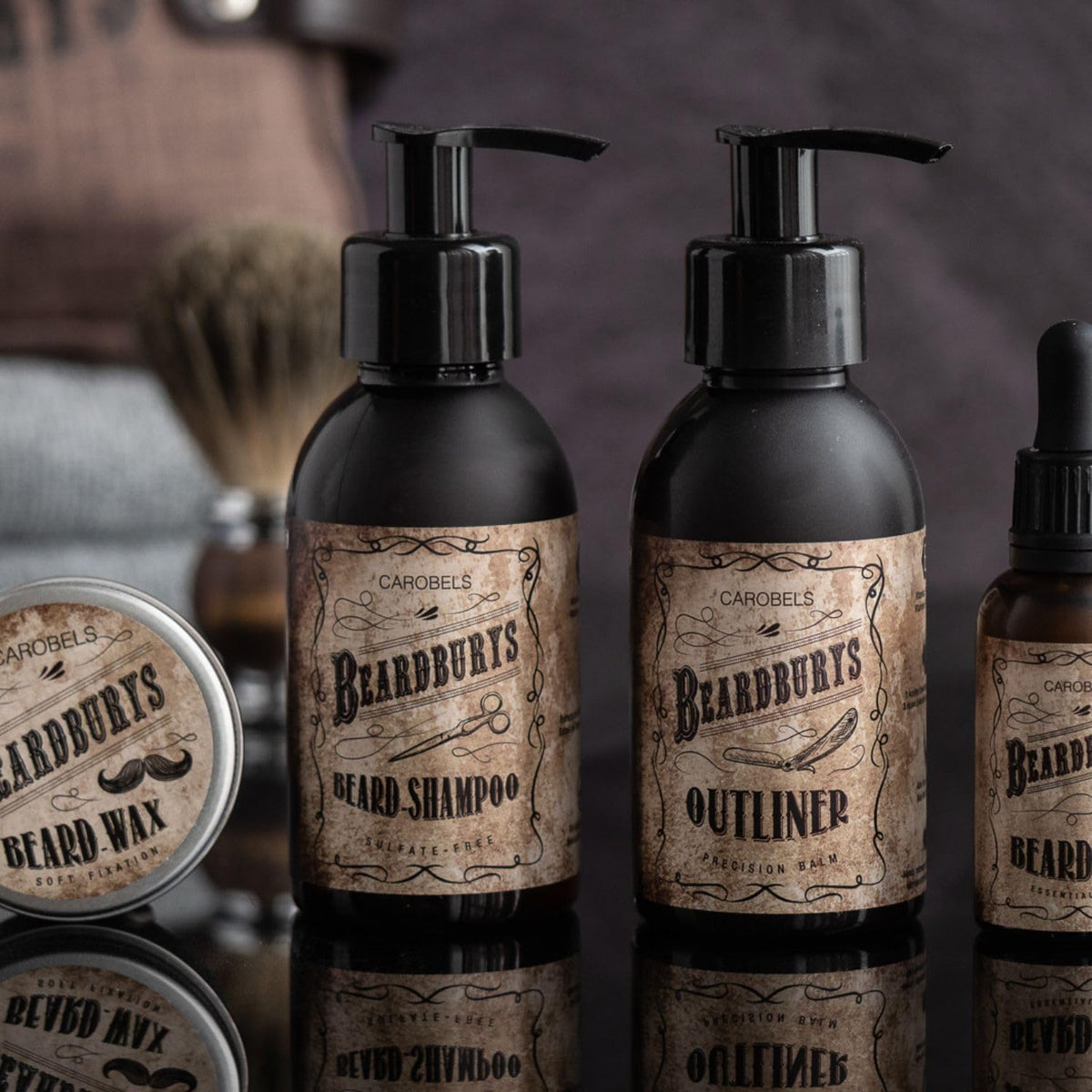 BY CAROBELS BEARDBURYS Beardburys Beard and Mustache Shampoo, Gentle Cleanser, Hydrates and Softens, Paraben-Free, Ideal for Daily Use, Suitable for All Beard Types 150ml