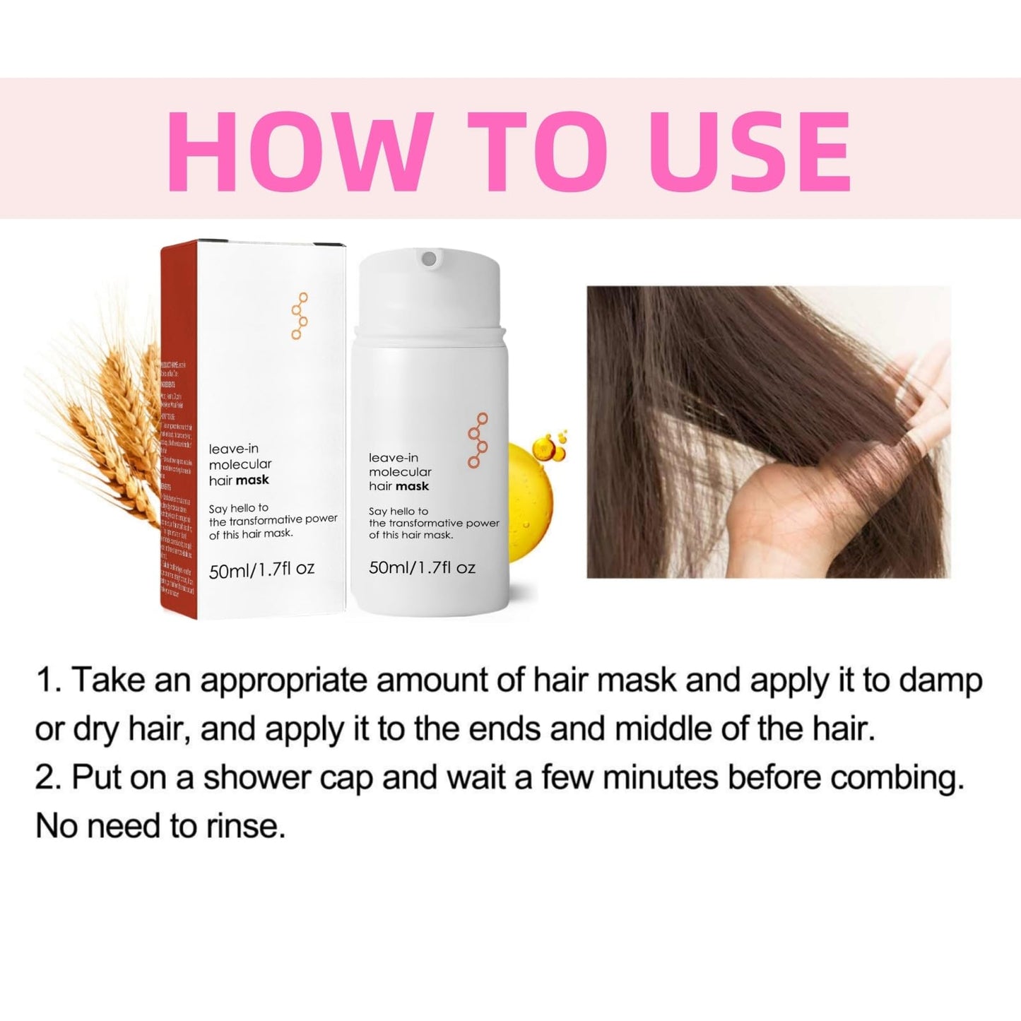 OuXing Leave-In Molecular Hair Mask,Molecular Repair Hair Mask,Leave In Conditioner,Rep-air H-air M-ask,Le-ave-In Repair H-air Ma-sk,Hair Conditioner,Lea-ve In Ha-ir Cond-itioner,Hai-r Care for Dry Hai-r