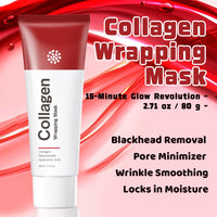 AOPEIBOTO Collagen Wrapping Mask, 2.71oz/80ml Collagen Peel off Face Mask for Hydrating, Shrinking pores, Wrinkles Fine Lines, Glowing Skin, Deep Repairing