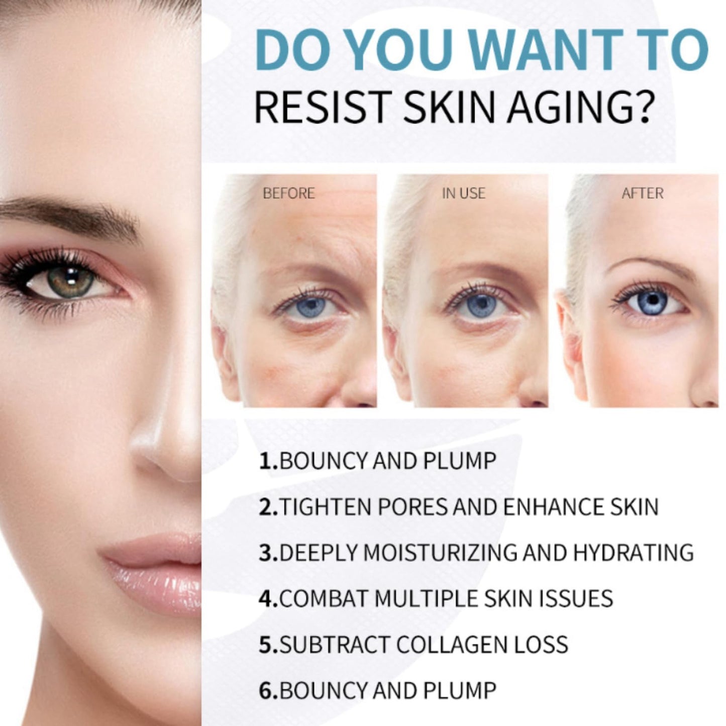 8pcs Bio Collagen Mask - Bio-Collagen Face Mask - Collagen Anti Wrinkle Mask, Bio-Collagen Deep Mask, Hydrating Overnight Hydrogel Mask, Pore Minimizing, Elasticity