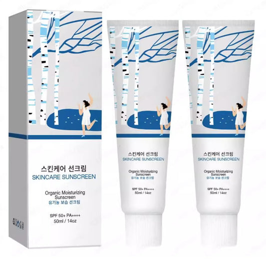 2 PCS Birch Juice Moisturizing Sunscreen (SPF 50+ PA++++),Face Sunscreens Moisturizer, Korean Sunscreen for Face, Facial Sunblock with Strong Sun Protection All Skin Types