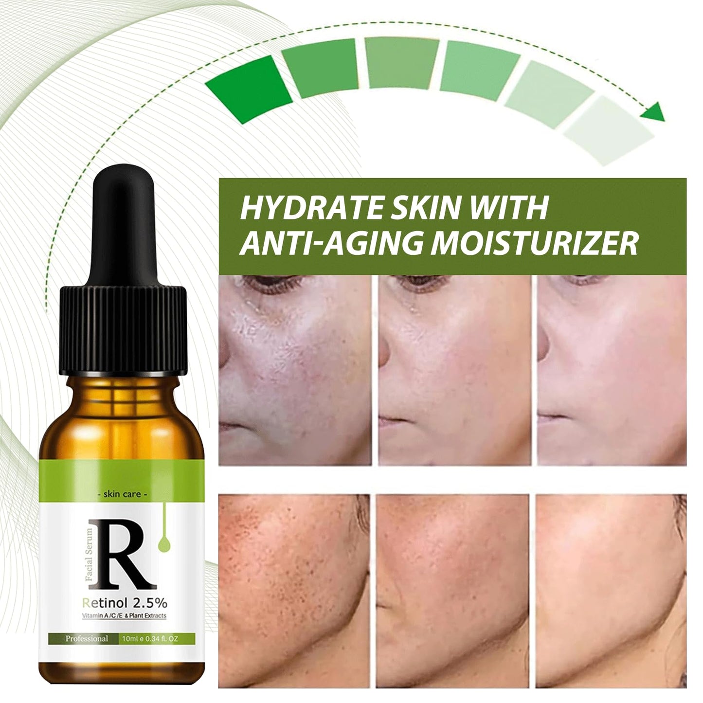 Trendyfave Retinol Serum for Face 2.5% Retinol Intense Serum, Reduce Wrinkle, Fine Line & Dark Circle, Face Serum with Retionl, Hyaluronic Acid, Vitamin C & E, Anti-aging Moisturiser