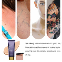 SHEBEEDO Body Coverage Perfector with Brush,Radiant Glow Tattoo Cover Up Makeup,Long-Lasting Waterproof All-Over Complexion Perfector,Leg Makeup to Cover Veins All In One Moisturiser Concealer