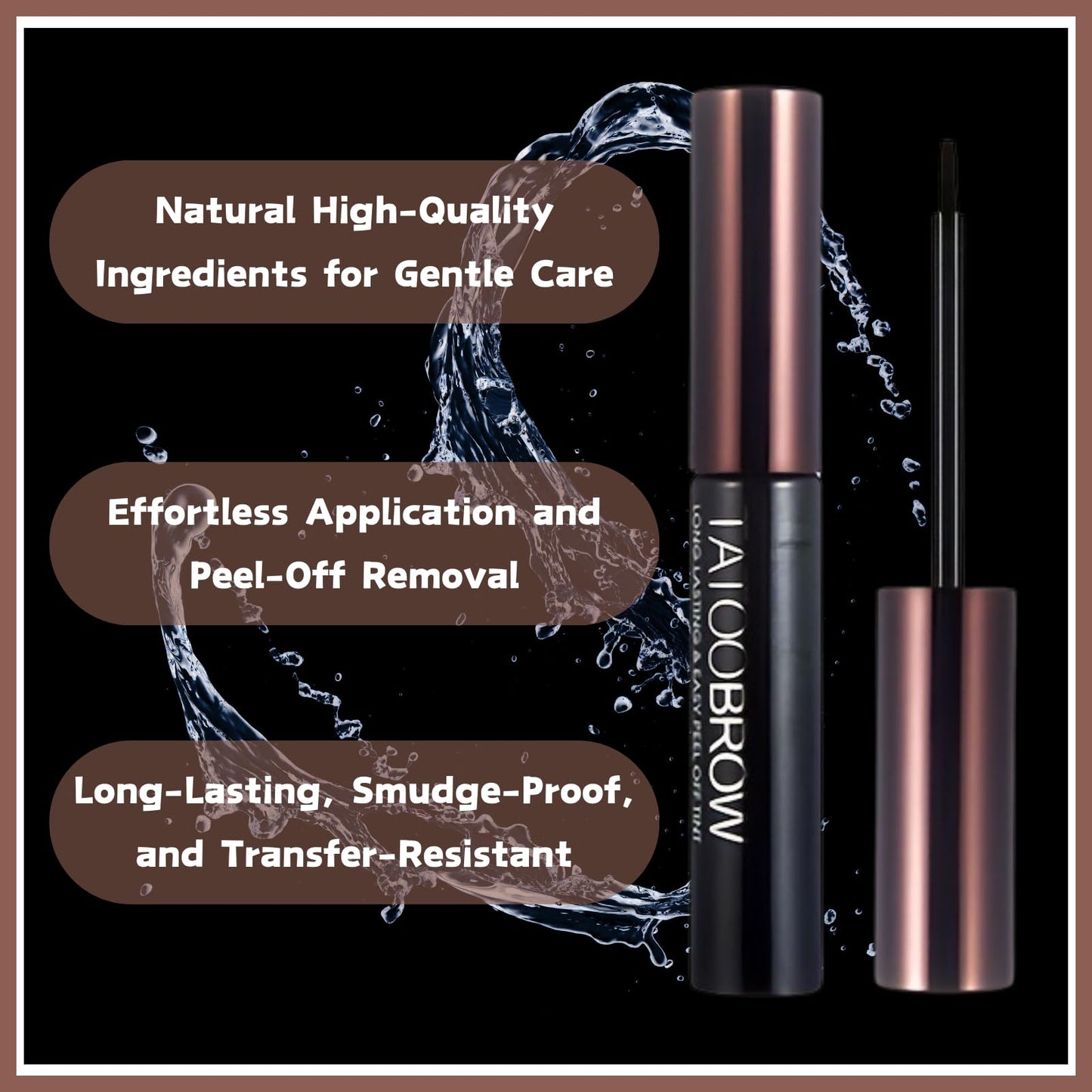 SHEBEEDO Tattoo Brow Peel Off Eyebrow Gel Tint Eyebrow Tint Dark Brown Semi-Permanent Colour Waterproof Peel Off Eyebrow Gel Lasts Up To 3 Days Peel Off Eyebrow Dye Eyebrow Colours Tattoo Brow (#01darkbrown)