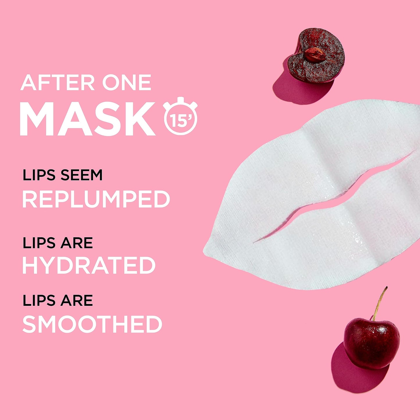 Garnier SkinActive Moisture Bomb Cherry Lip Mask, Enriched With Cherry & Panthenol, Lip Mask For Dry Lips, Nourish & Smooth Lips In 15 Minutes, Vegan Tissue