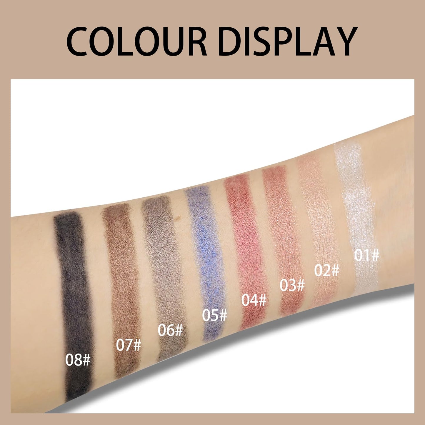 Erinde Shimmer Cream Eyeshadow, Eye Shadow Crayon, Highlighter Eye Liner, Metallic Eye Brightener Makeup, Intense Colour, Long Lasting, Subtle Glitter, 0.04 oz