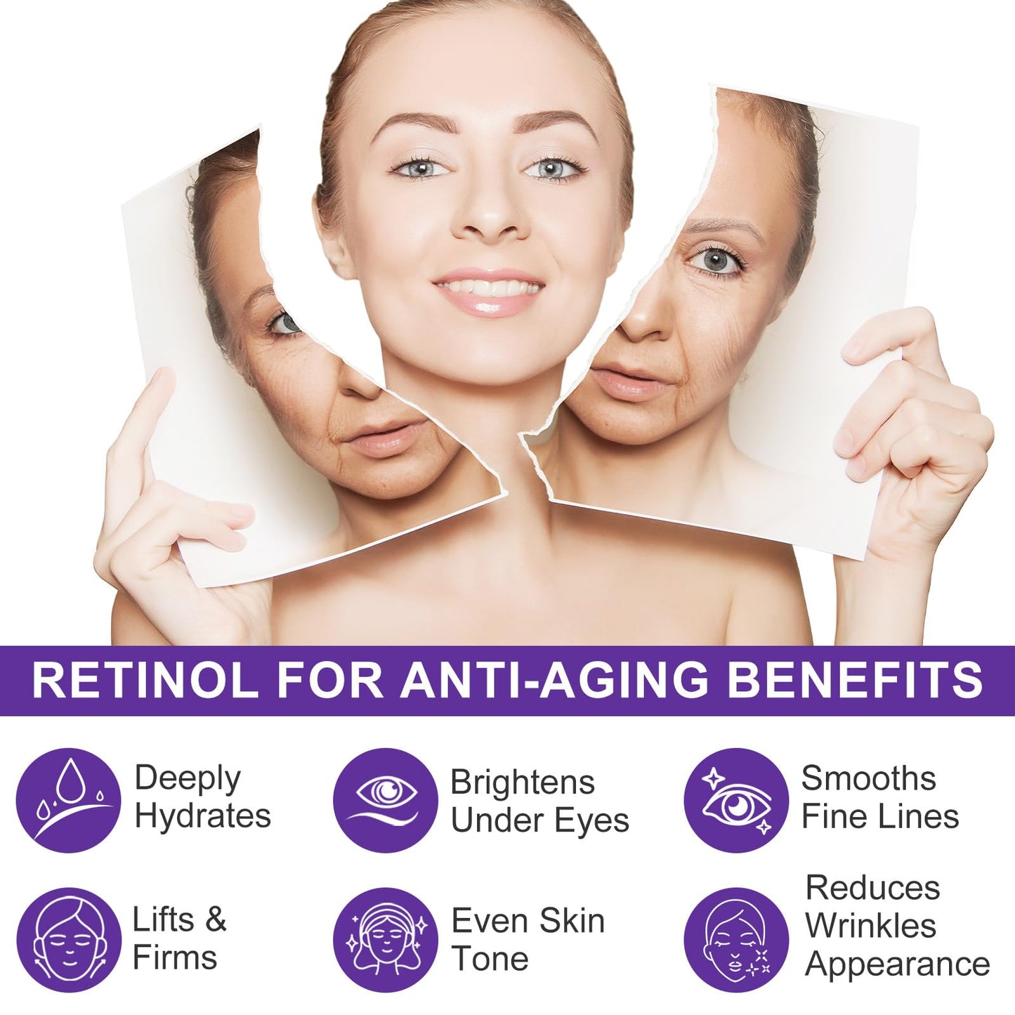 Retinol Firming Serum Stick, Collagen Peptides Firming Serum Stick, Anti Aging Peptides Cream Stick, Retinol Stick for Tightening Sagging Skin, Reduces Wrinkles & Lines, Improves Skin Elasticity (2PC)