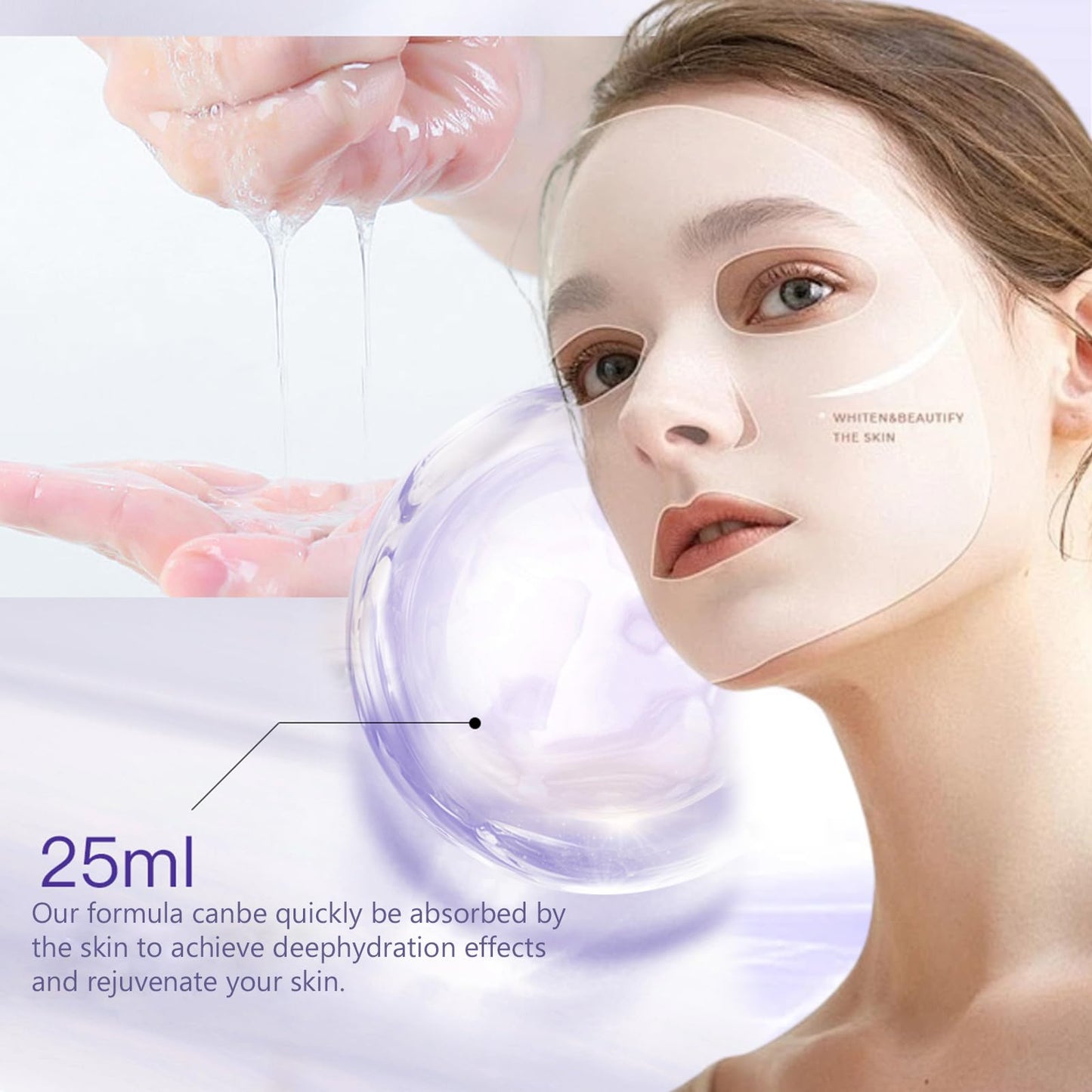 Sheet Mask, Niacinamide & Hyaluronic Acid Face Mask Set, Hydrating Face Mask, Evens Skin Tone Face Masks Skincare,Face Masks Beauty For Dehydrated, Dull and Tired Skin, 5PC