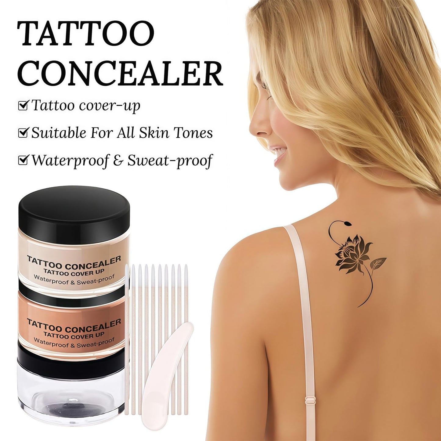 Coloroom Waterproof Tattoo Cover Up Makeup – Full Coverage Body Concealer for Tattoos, Bruises | Men & Women