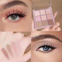 9-Color Matte Eyeshadow Palette for Women - Soft, Blendable Nude and Cold Brown Shades for Natural Looks - Milk Tea Warm Nude Palette