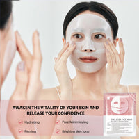IZBEAUVO Collagen Face Mask, 5PCS Collagen Real Deep Mask, Collagen Mask, Face Sheet Masks, Hydrating Face Mask, Face Masks Beauty, Pore Minimizing, Firming, Elasticity Improvement