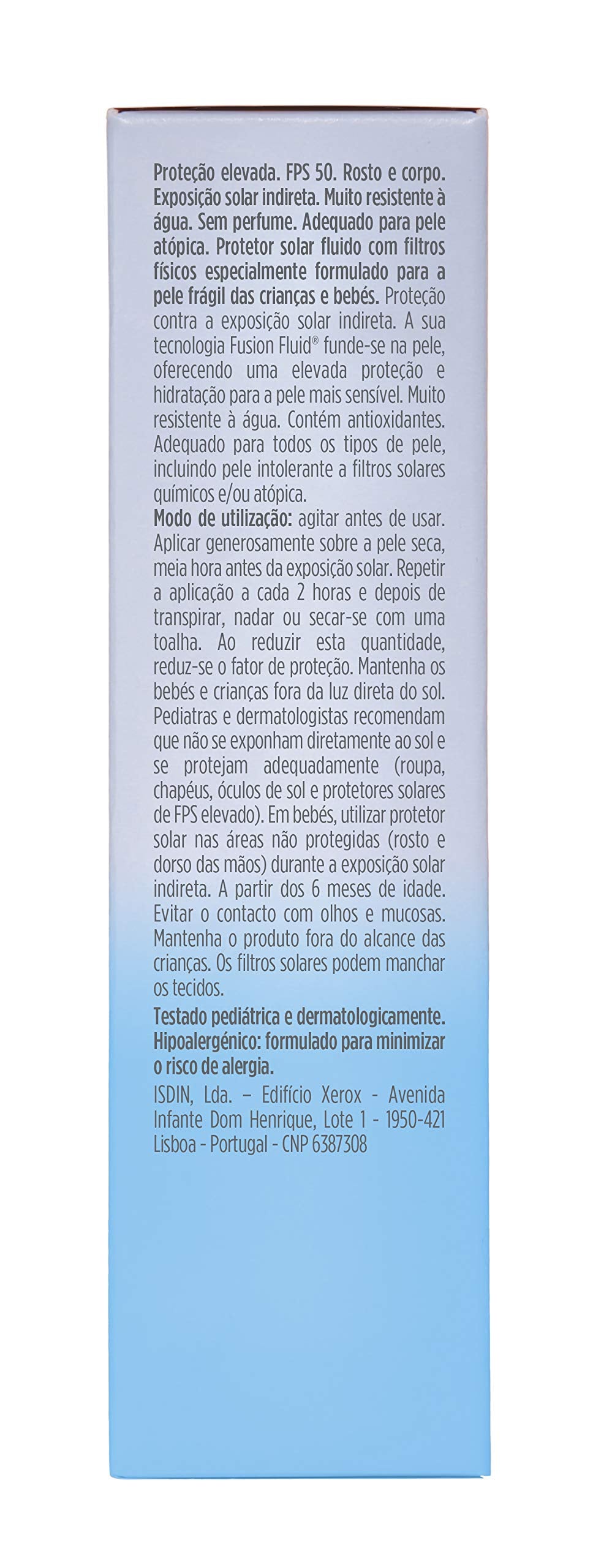 ISDIN Fotoprotector Fusion Fluid Mineral Baby SPF50 (50ml) | 100% mineral sunscreen specially formulated for children and babies' fragile skin