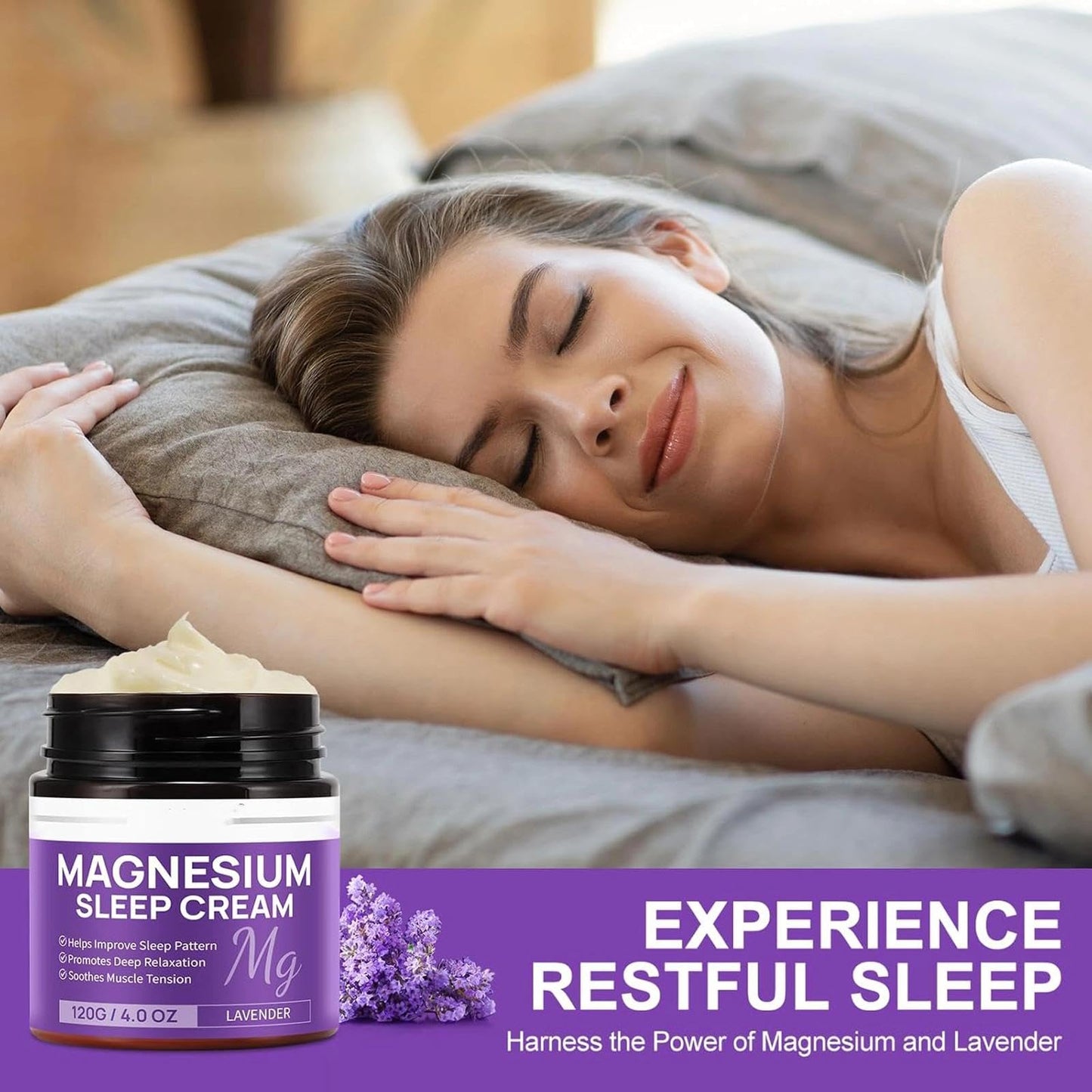 Magnesium Cream with Lavender and Chamomile, Sleep - Soothing & Relaxing Moisturizing Cream