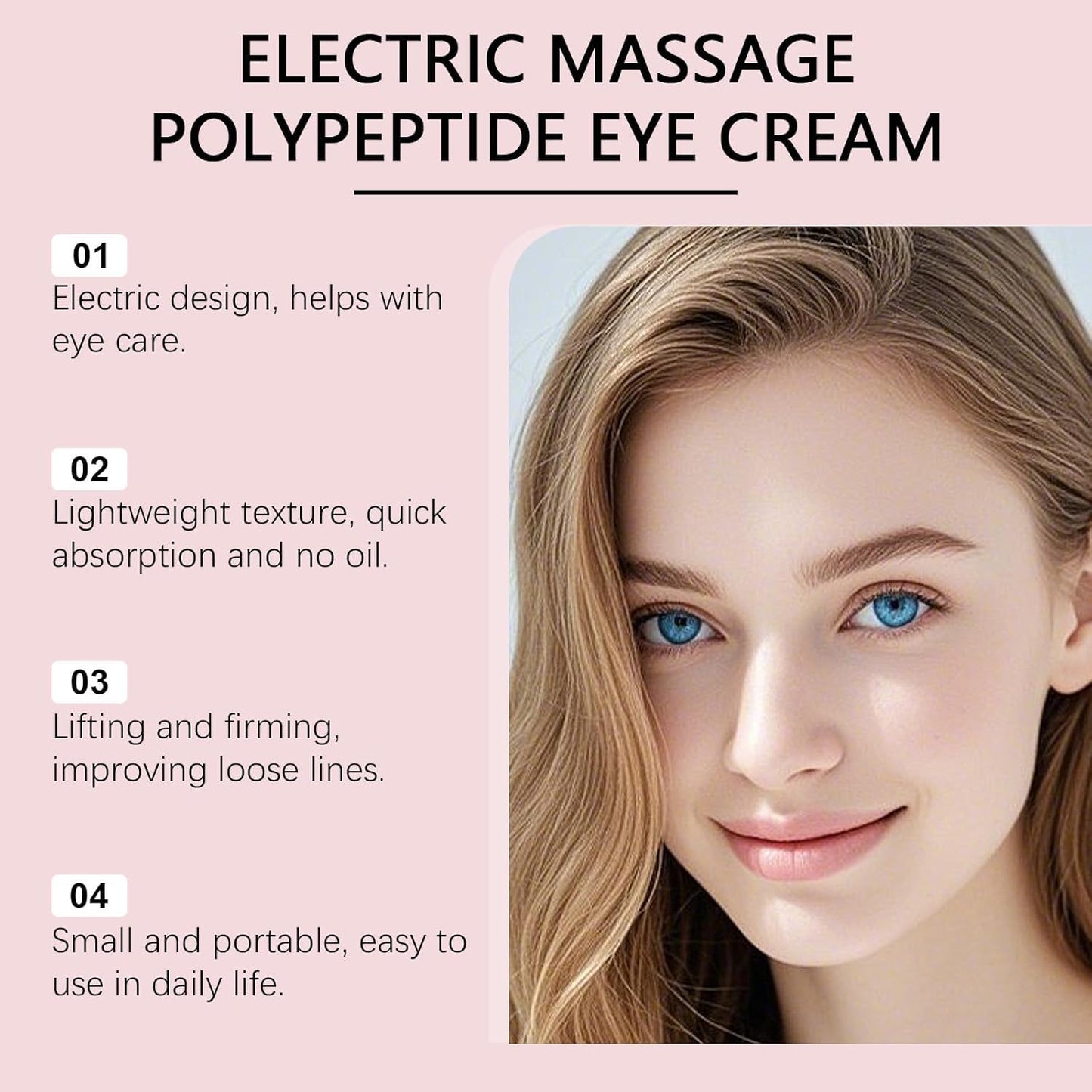Generic Massage Eye Cream for Dark Circle, Tired Eye Refreshment with Gentle Vibration,Firm and Smooth of Fine Lines, for Anti-Wrinkle, Firming, Moisturizing
