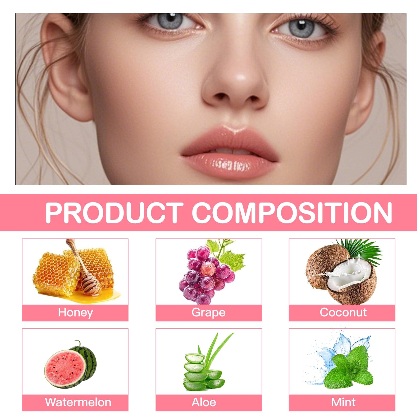 DOOCECIY 6 PCS Honey Lip Bee Balm Set, Moisturizer Fruit Honeybalm for Dry Chapped Peeling Lips