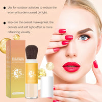 Xunzhi 2 in 1 Powder Sunscreen for Face,Mineral Powder Sunscreen Brush,P/owder S/unscreen for Scalp,Matte Face P/owder with Spf35,Mineral F/ace Po/wder,Portable Translucent S/unscreen Po/wder