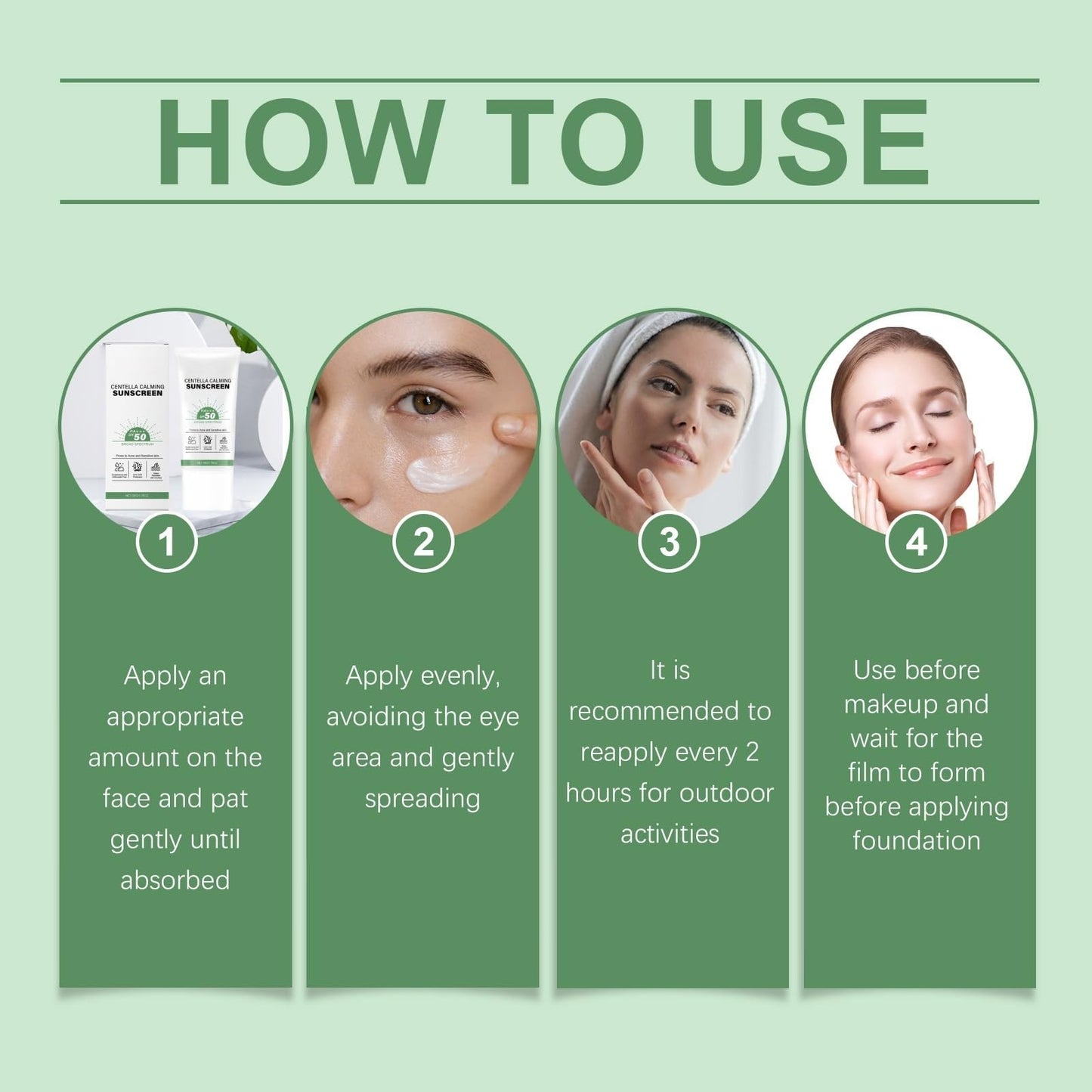 Centella Sun Cream SPF 50 Pa+++,Centella Sunscreen,Water-Fit Sun Serum,Soothing S/un Cream SPF 50+,Daily Hydrating S/un Lotion,SPF50 Face Moisturiser,Lightweight Spf50+,Broad Spectrum UV Protection
